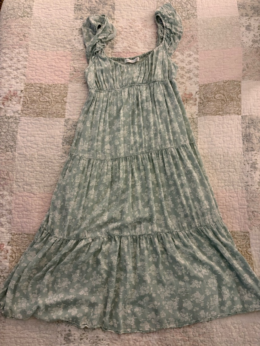 Altar'd State Light Blue Floral Empire Waist Long Dress